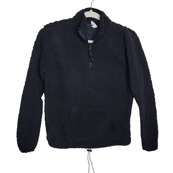 No Boundaries Black Long Sleeve Half Zip Collar Sweater Medium - Picture 1 of 8